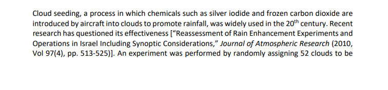 Solved Cloud seeding, a process in which chemicals such as | Chegg.com