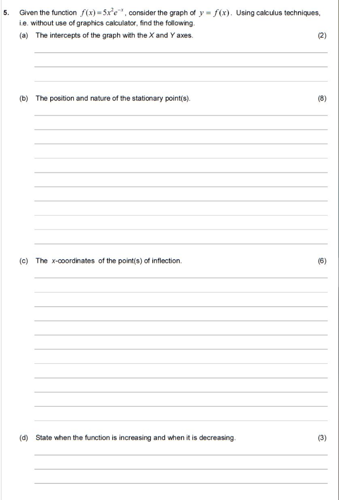 Solved Given the function f(x)-5x2ex , consider the graph of | Chegg.com