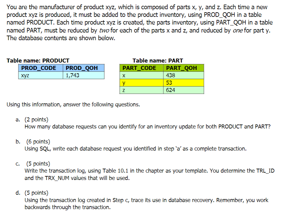 the product of 5x and - 4xyz is