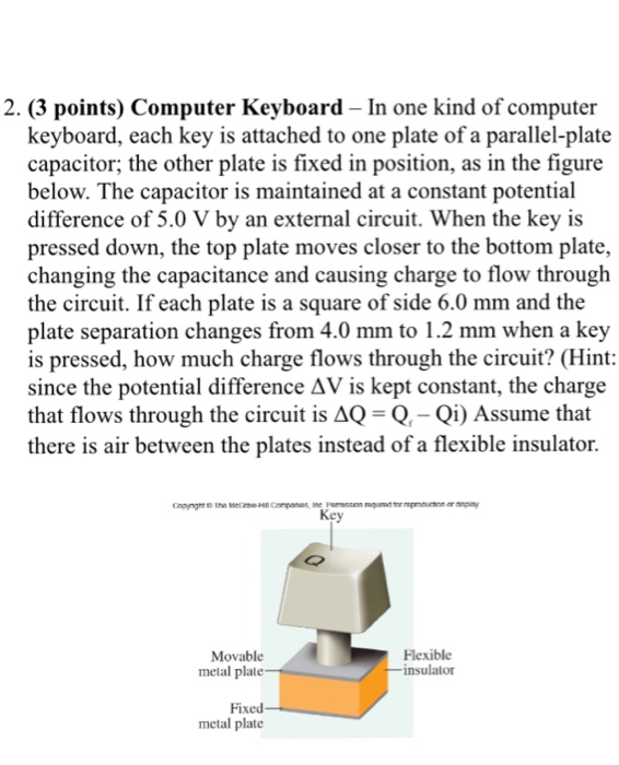 Solved Computer Keyboard In one kind of computer keyboard,