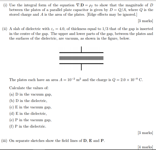 Solved (i) Use the integral form of the equation V.D=ps to | Chegg.com