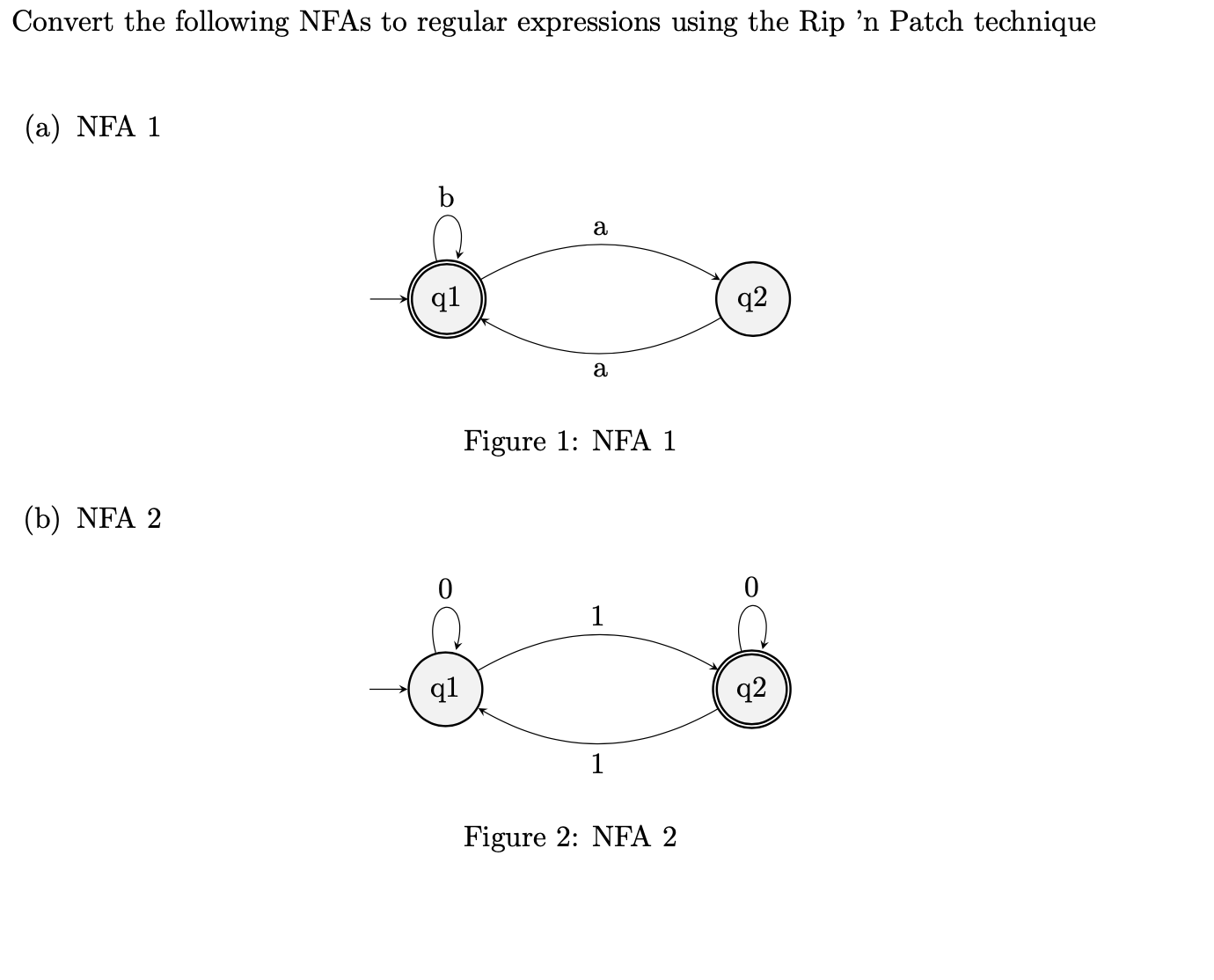 Solved Convert The Following NFAs To Regular Expressions | Chegg.com