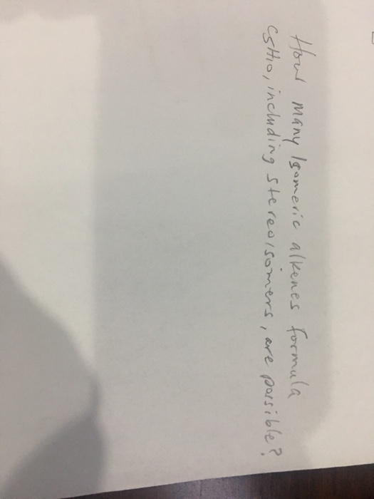 Solved How many Isomeric alkenes formula C_5H_10, including | Chegg.com