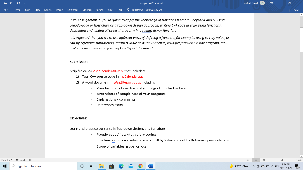 Solved Assignment2 - Word kashish Goyal «G 0 File Homir | Chegg.com