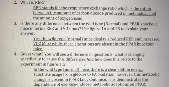 Solved 13.) Do the effects of GW on RER levels & fat | Chegg.com