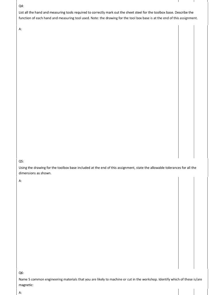 Solved Q4 List All The Hand And Measuring Tools Required To Chegg Com