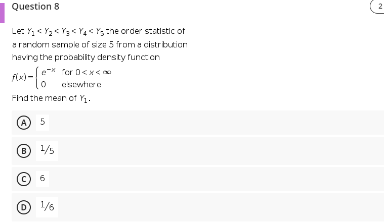 Solved Question 8 2 Let Yı | Chegg.com