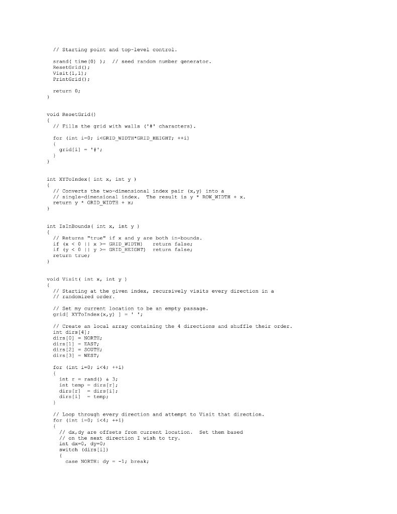 Project 9: Maze Generator CS 200 20 Points Total Due | Chegg.com