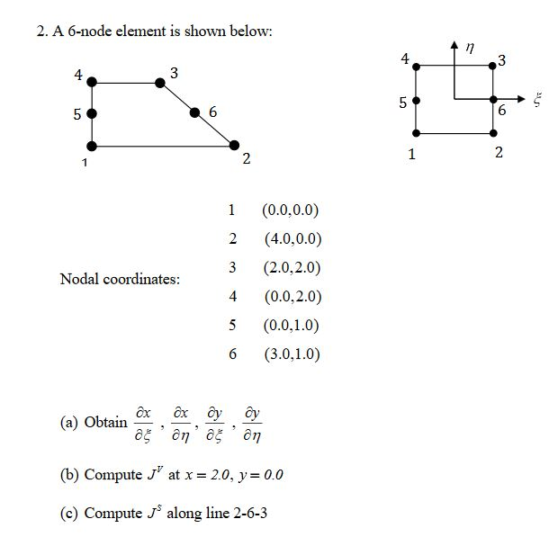 2 A 6 Node Element Is Shown Below 13 43 Nodal Co Chegg Com