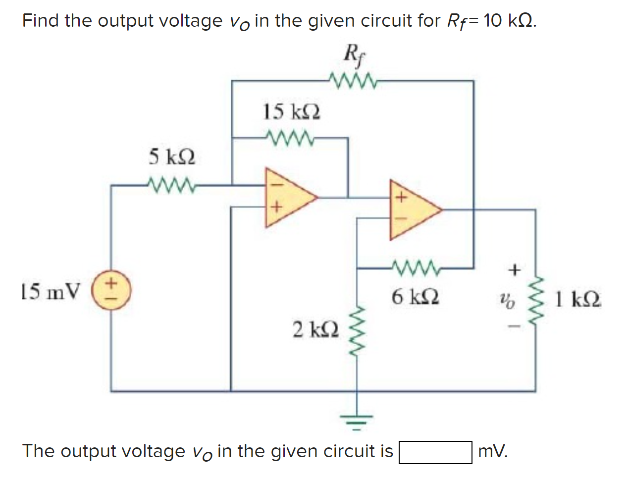 Solved Find the output voltage vo in the given circuit for | Chegg.com