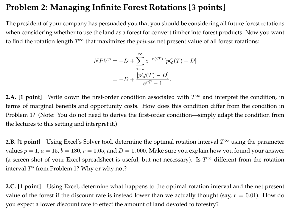 Problem 2 Managing Infinite Forest Rotations 3 P Chegg Com