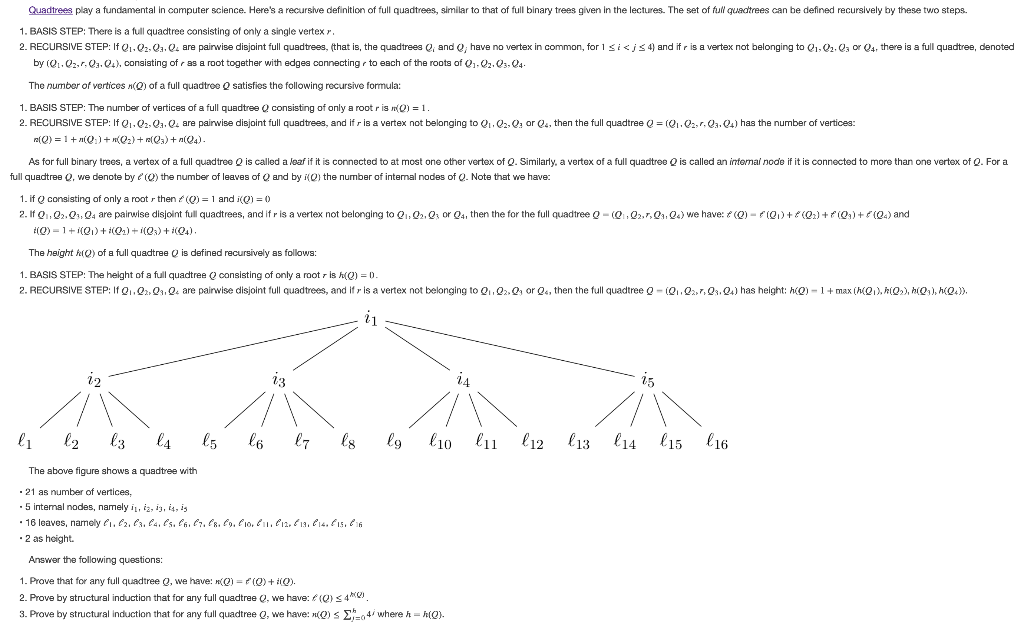 Quadtrees play a fundamental in computer science. | Chegg.com
