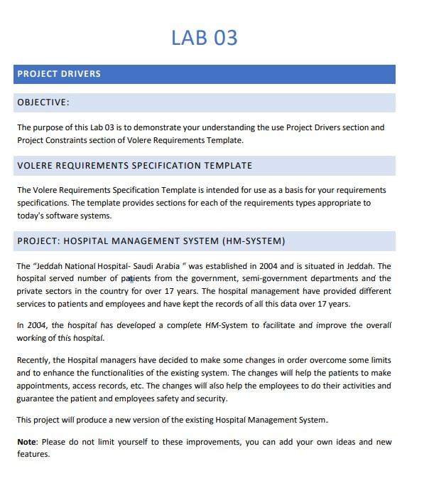 Solved LAB 03 PROJECT DRIVERS OBJECTIVE: The purpose of this | Chegg.com