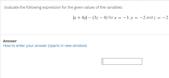 Solved Evaluate the following expression for the given | Chegg.com