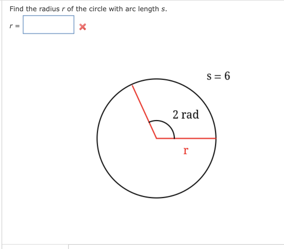 Solved Find the radius r of the circle with arc length s. | Chegg.com