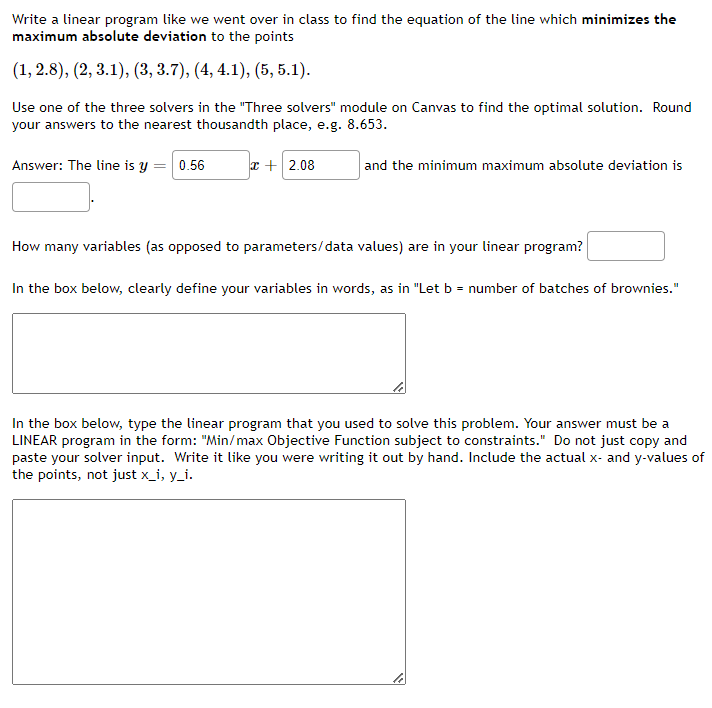 Solved Write a linear program like we went over in class to | Chegg.com