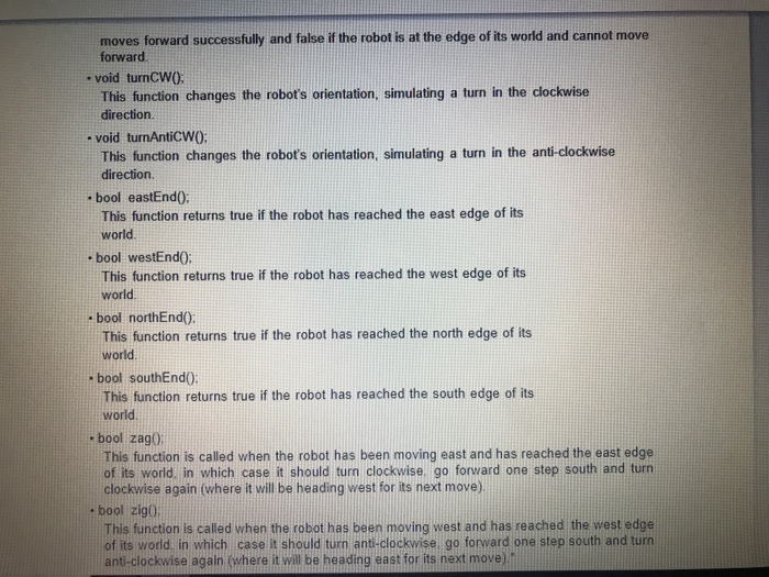 Solved C. define the robot 1. Create a robot class that has