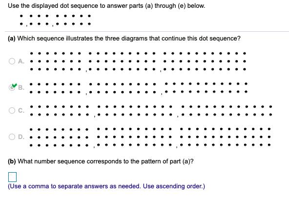 Solved Use the displayed dot sequence to answer parts (a) | Chegg.com