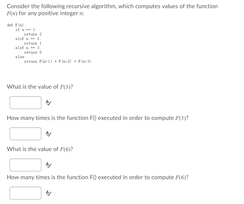 Solved Consider The Following Recursive Algorithm, Which | Chegg.com