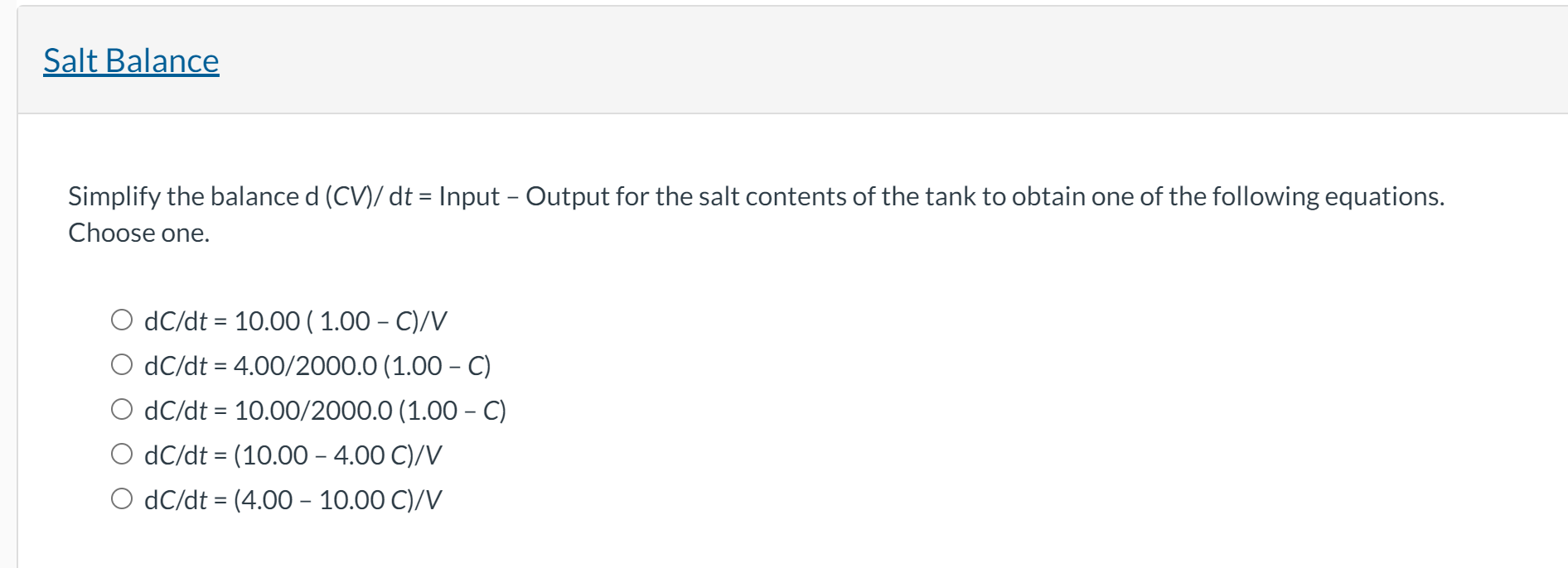 Solved A 00 0 Liter Tank Initially Contains 1400 0 Lite Chegg Com