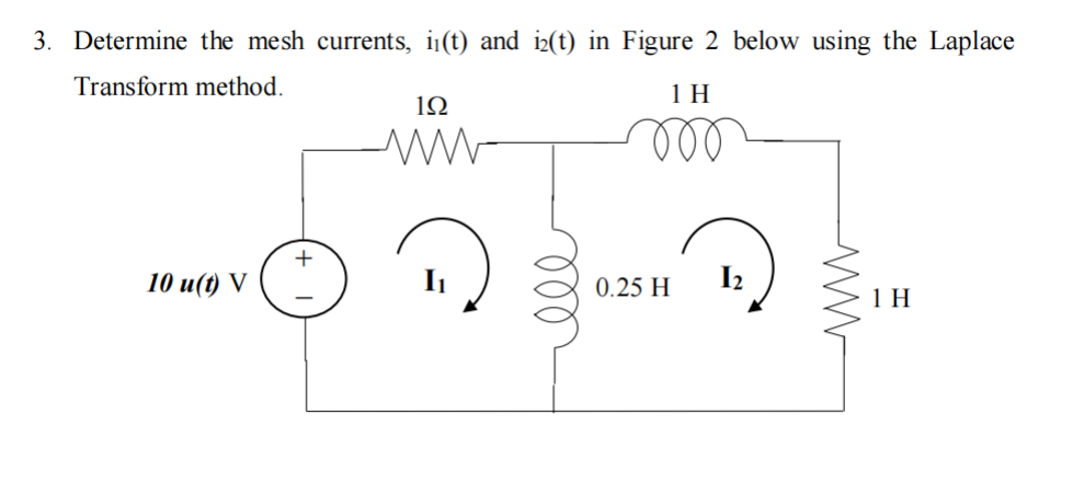 Solved 3 Determine The Mesh Currents Ii T And Iz T In Chegg Com