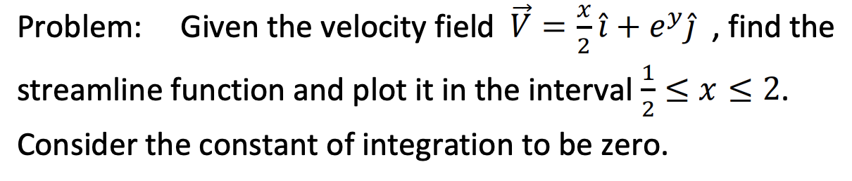 Solved Problem: Given the velocity field = i + eyſ , find | Chegg.com