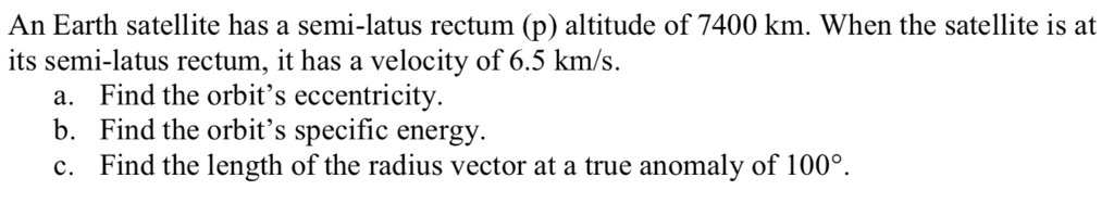 An Earth satellite has a semi-latus rectum (p) | Chegg.com