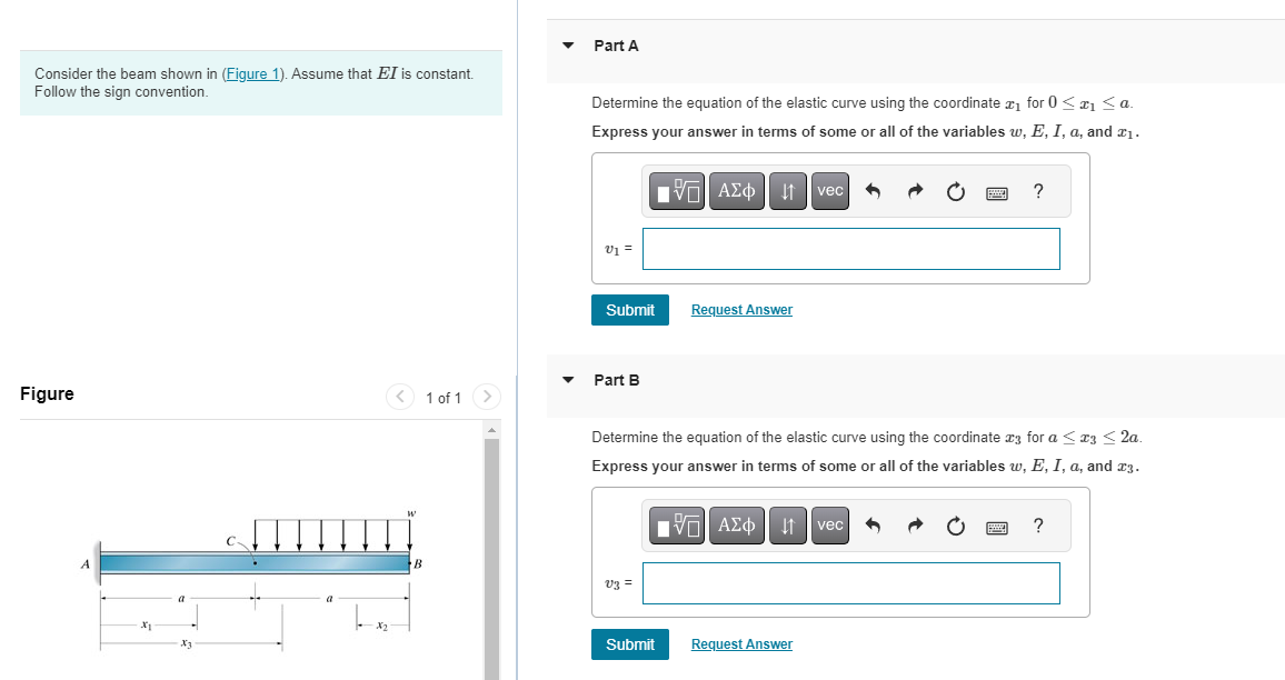 Consider the beam shown in (Figure 1). Assume that EI | Chegg.com