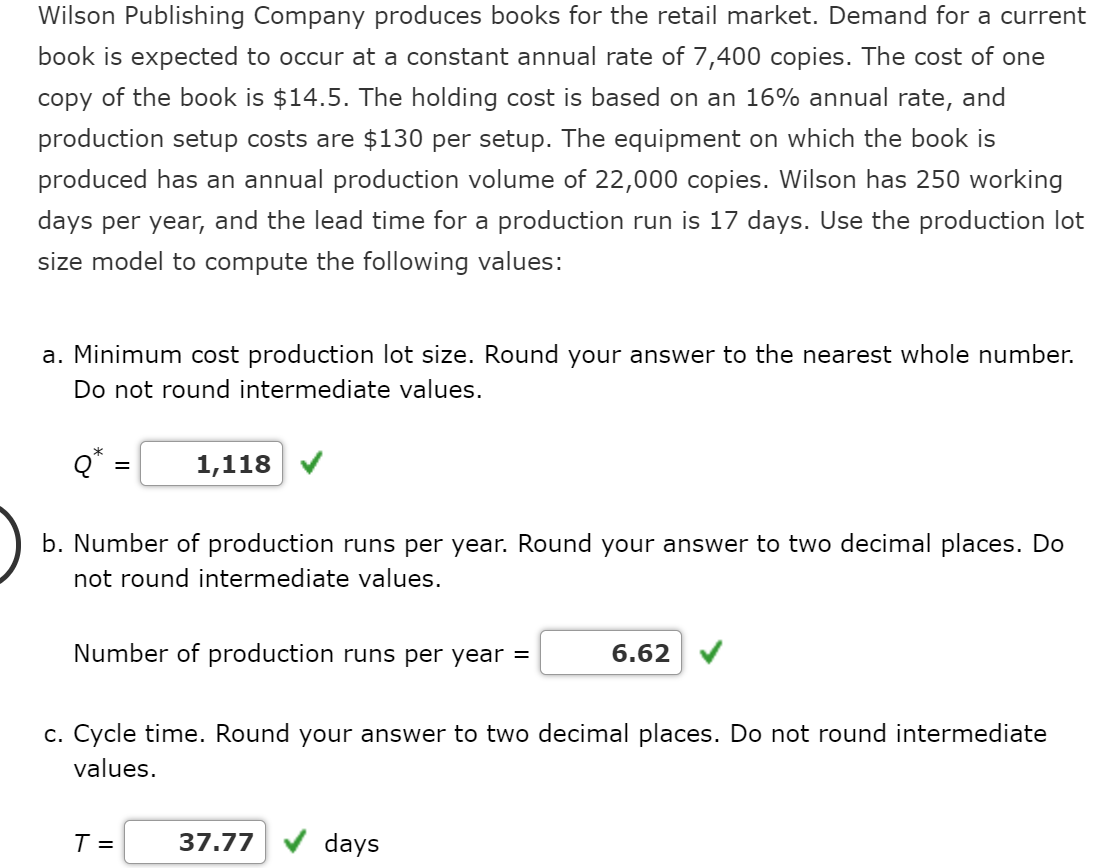 Solved Wilson Publishing Company produces books for the