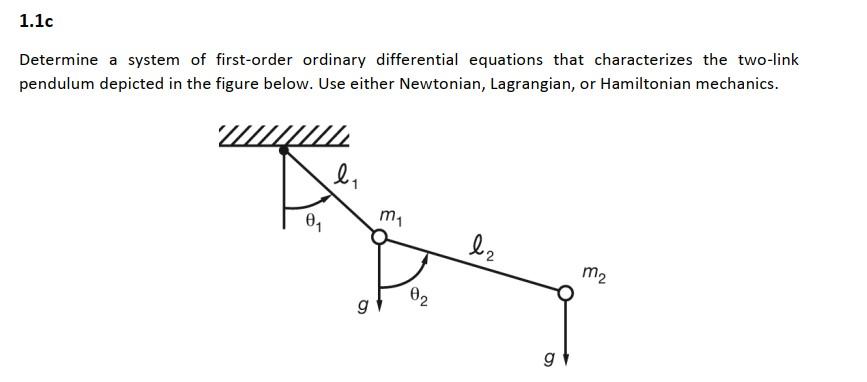Solved Determine a system of first-order ordinary | Chegg.com