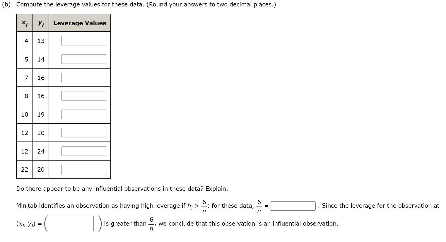 Solved Consider the following data for two variables, x and | Chegg.com