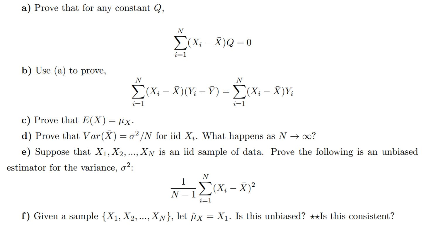 Solved A Prove That For Any Constant Q Xi X Q 0 I 1 B U Chegg Com