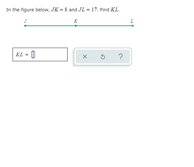 Solved In The Figure Below Jk 8 And Jl 17 Find Kl L Chegg Com