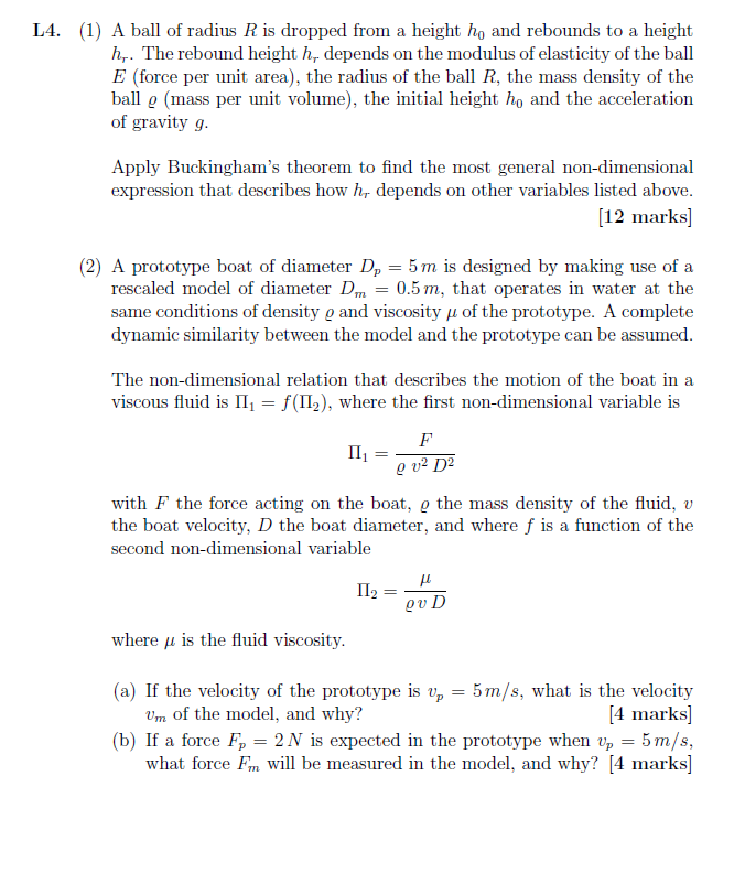 Solved L4. (1) ﻿A ball of ﻿radius R is ﻿dropped from a | Chegg.com