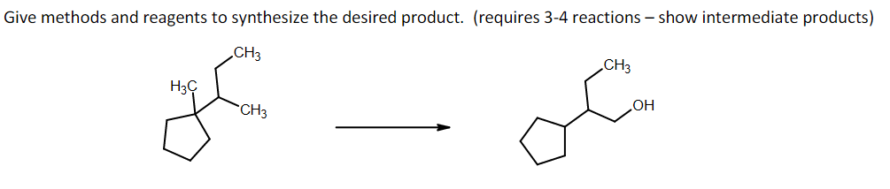 Solved ive methods and reagents to synthesize the desired | Chegg.com