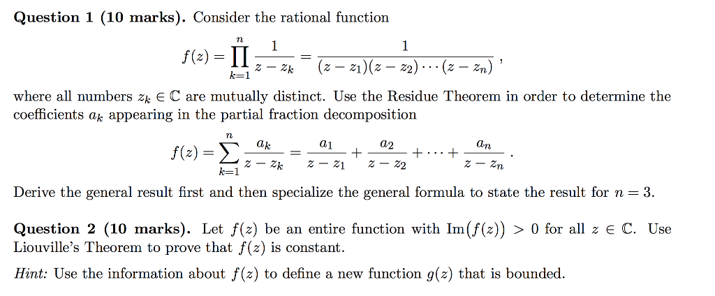 Solved Complex analysis question | Chegg.com