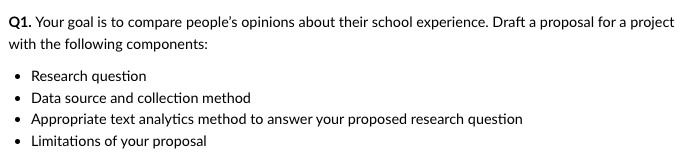 Solved The topic for this draft proposal is Text Mining. | Chegg.com