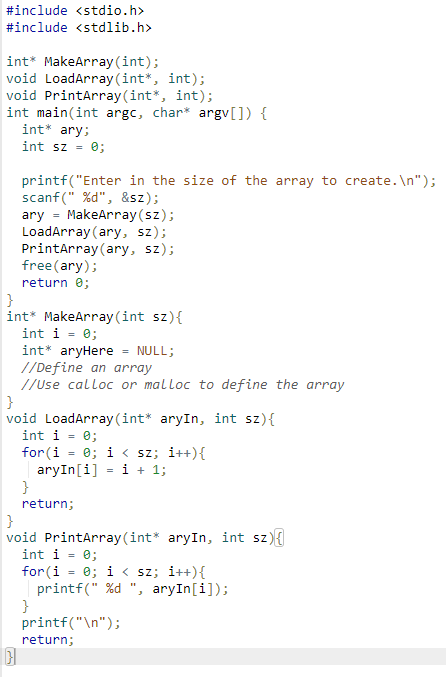 Solved The following program contains a main function and a | Chegg.com