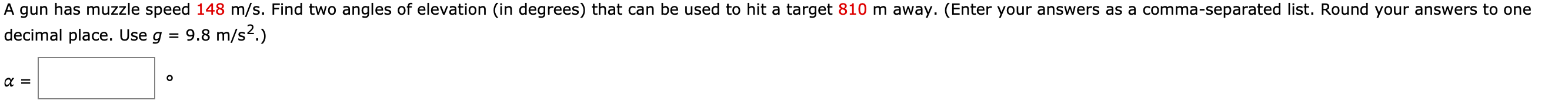 Solved decimal place. Use g=9.8 m/s2.) α= - | Chegg.com