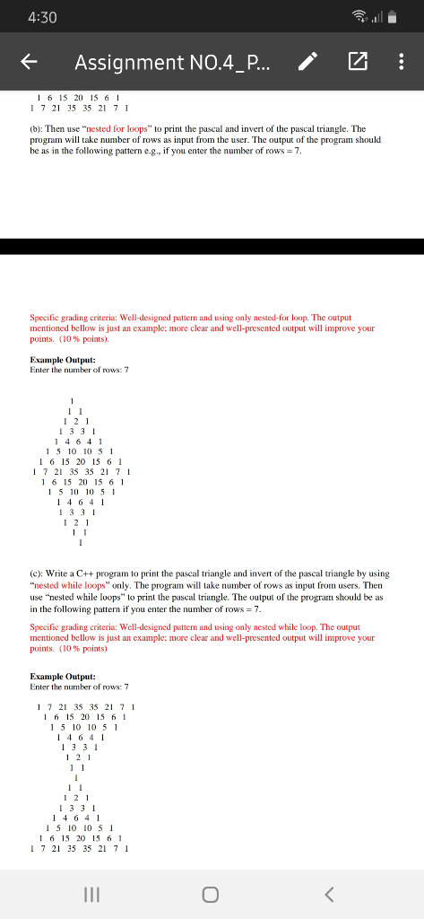 Solved 4:30 € Assignment NO.4_P... E 16 15 20 15 6 1 1 7 21 | Chegg.com