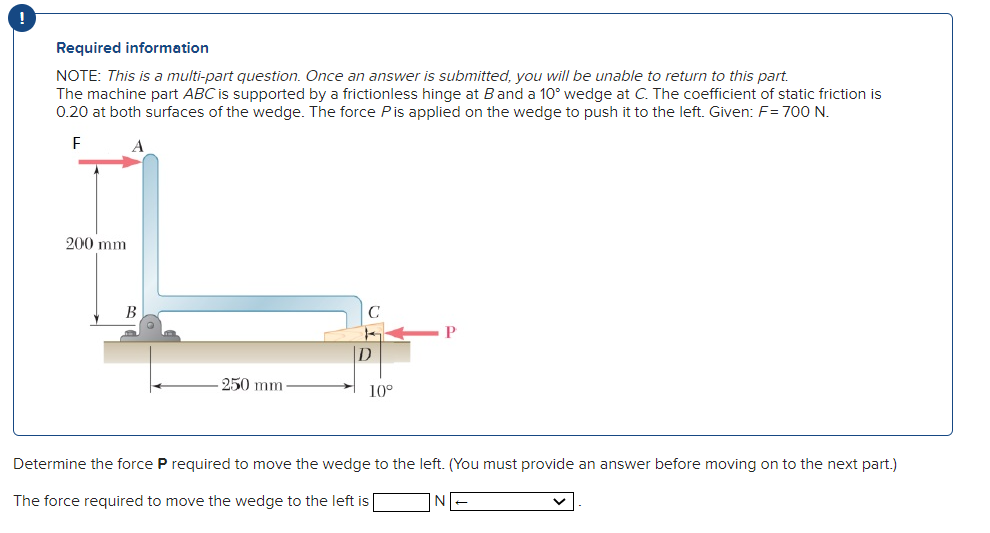 Solved The Machine Part ABC Is Supported By A Frictionless | Chegg.com