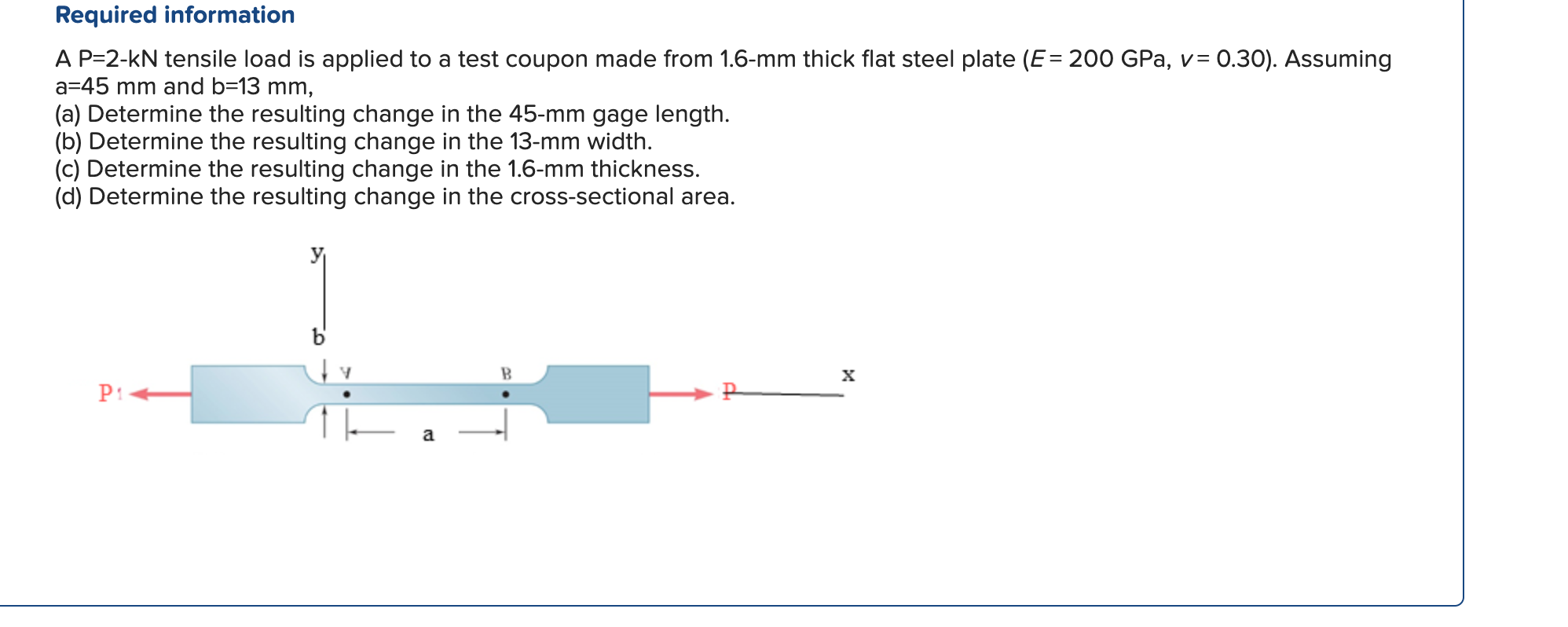 Solved Required information A P=2-kN tensile load is applied | Chegg.com