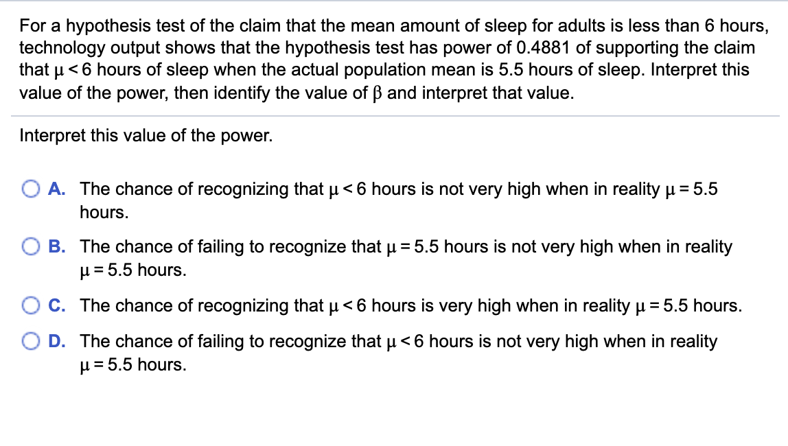 Solved For A Hypothesis Test Of The Claim That The Mean A Chegg Com