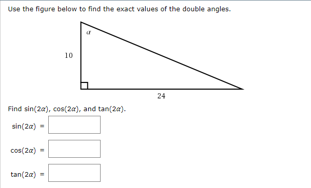 Solved Use the figure below to find the exact values of the | Chegg.com