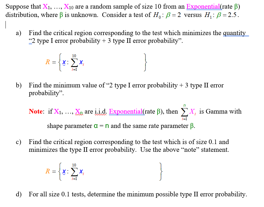 Suppose That X1 X10 Are A Random Sample Of Size 1 Chegg Com