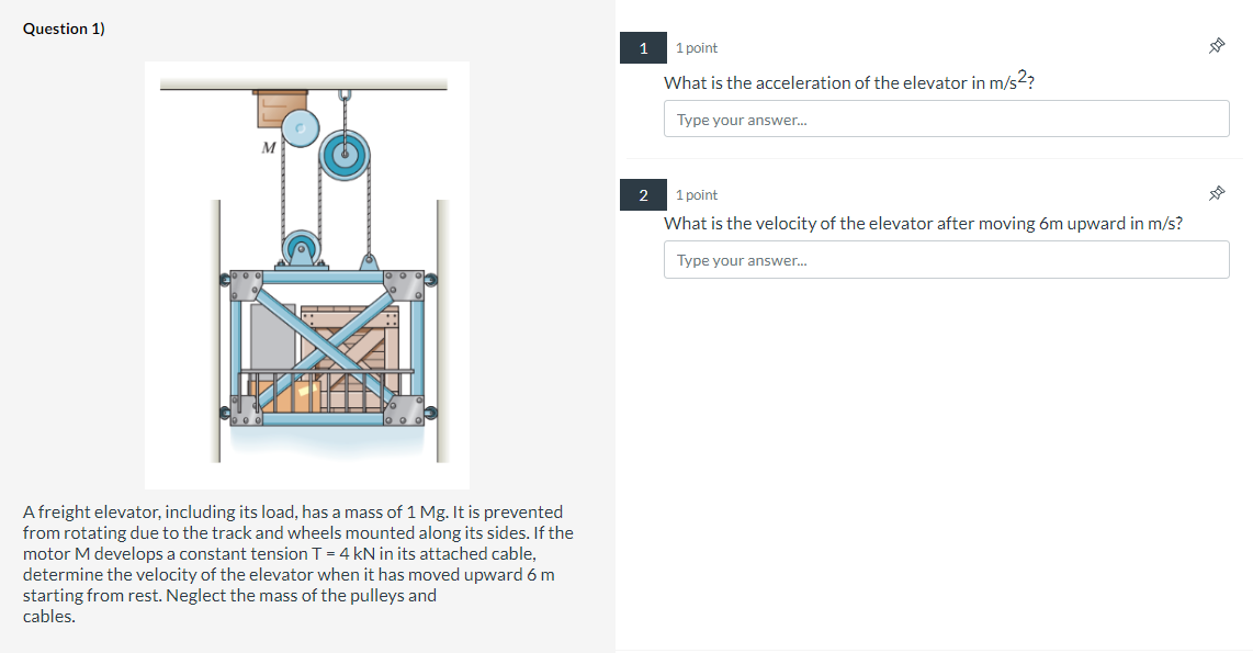 Solved Question 1) 1 1 point What is the acceleration of the | Chegg.com