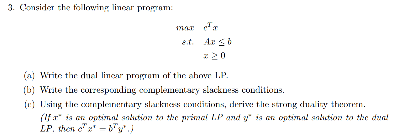 Solved 3. Consider the following linear program: max s.t. | Chegg.com