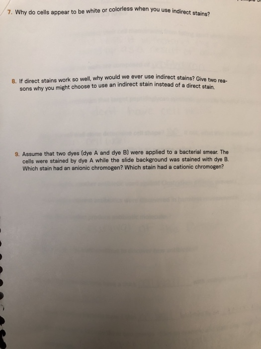 Solved 7. Why do cells appear to be white or colorless when | Chegg.com