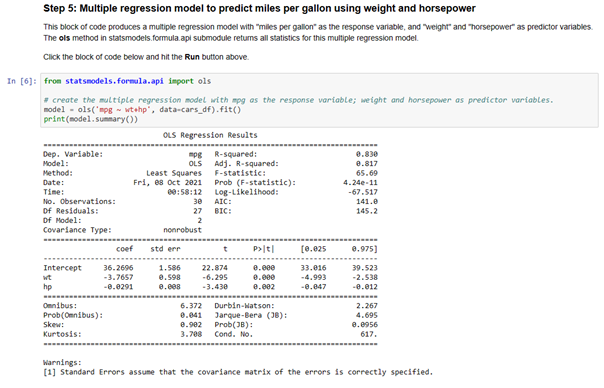 Solved You will be interpreting output from your Python | Chegg.com