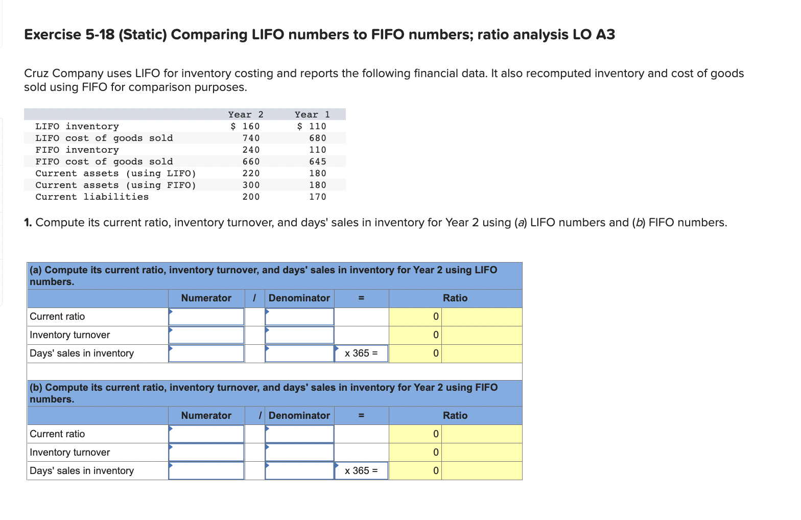 Solved Exercise 5-18 (Static) Comparing LIFO numbers to FIFO | Chegg.com